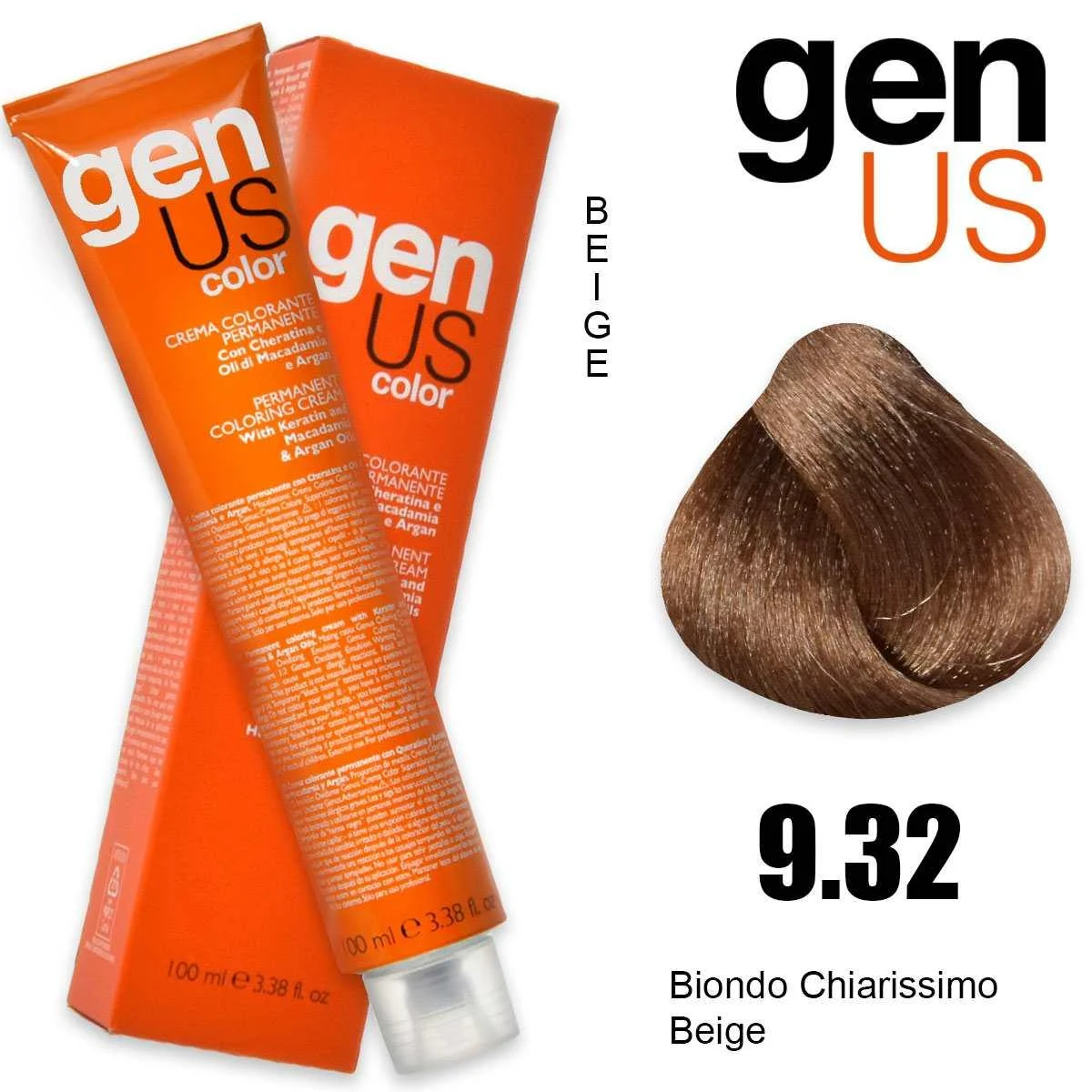 Crema colorante permanente Genus 100 ml 9,32