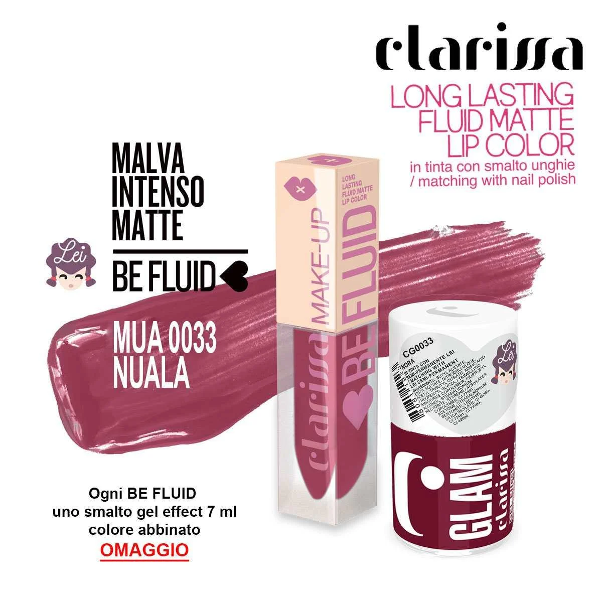 Be fluid Tinta labbra nuala prugna intenso matte 4 ml