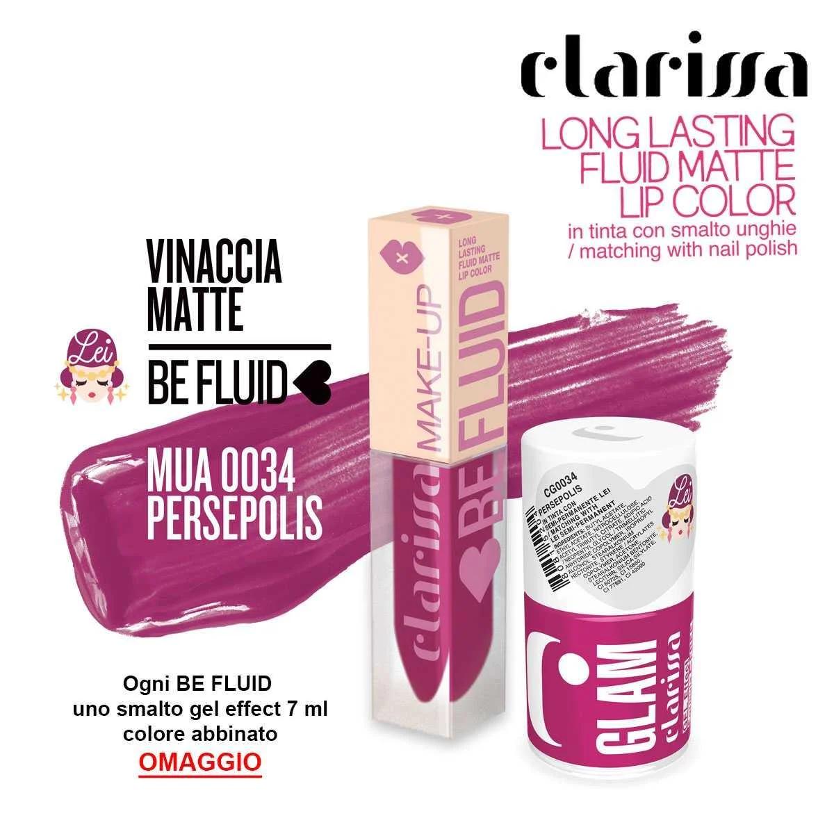 Be fluid Tinta labbra persepolis vinaccia matte 4 ml