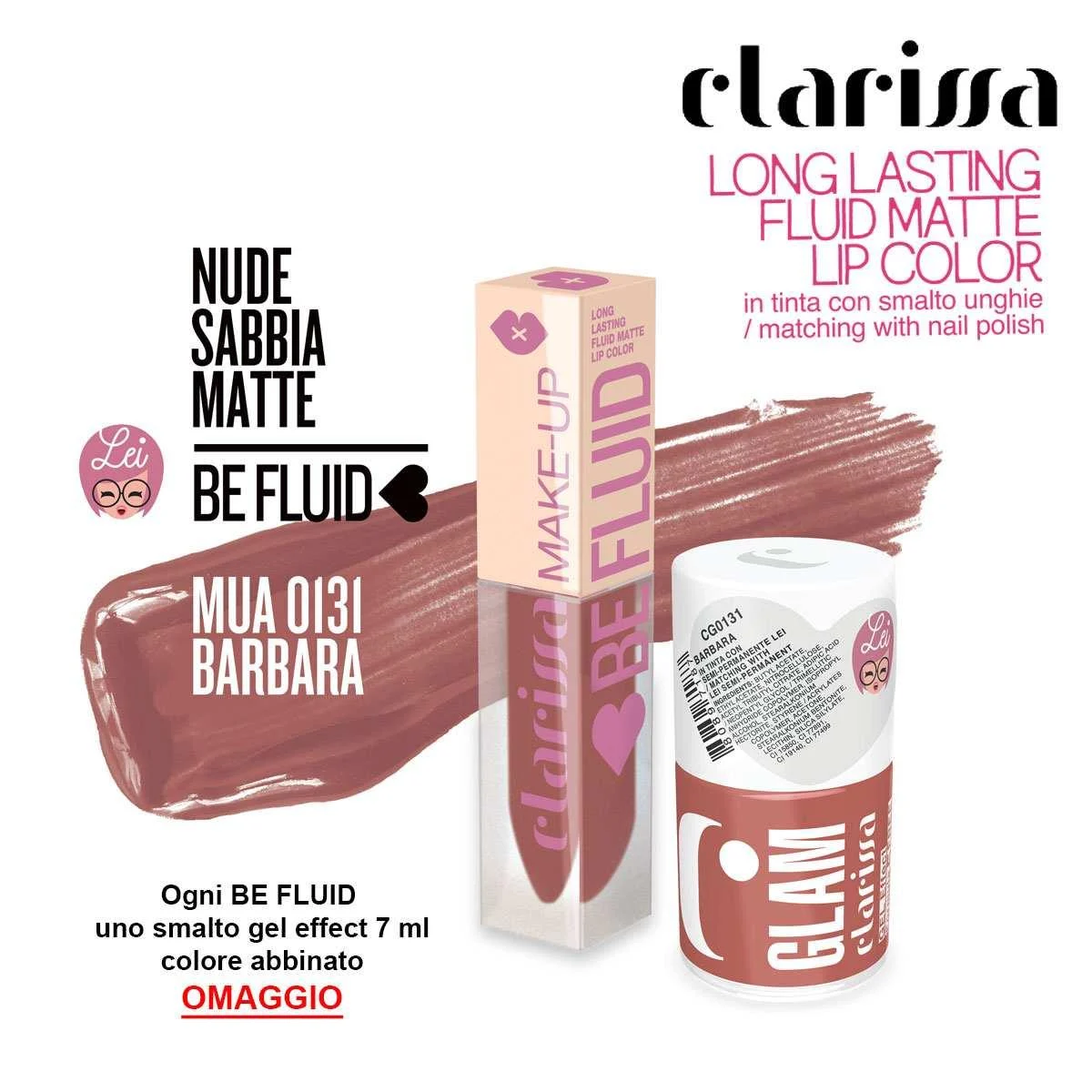 Be fluid Tinta labbra barbara nude saab opaco 4 ml