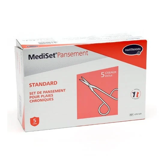 Mediset Set 2 Pares de Tijeras + Standard Heridas Crónicas 5uts