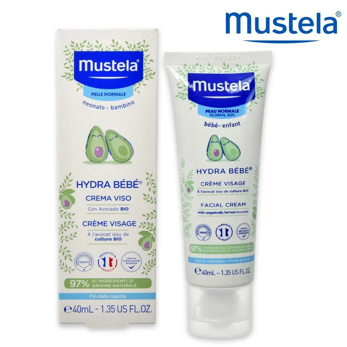 Mustela hydra bebe crema viso 40 ml