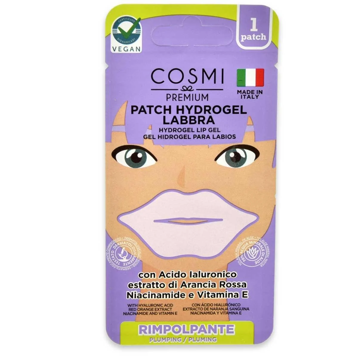 Cosmi patch labbra arancia rossa e niacinamide