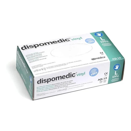 Dispomedic Guanti in vinile senza polvere taglia L 100pz