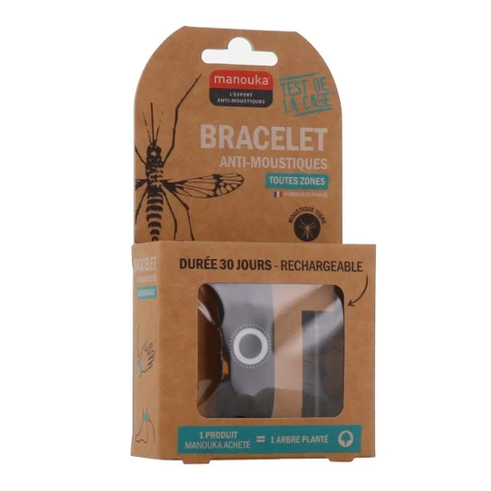 Manouka Pulsera Repelente de Mosquitos Adulto Negro 1ud
