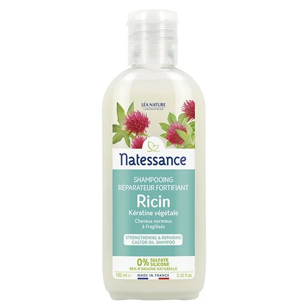 Natessance Shampoo Fortificante Ricino e Cheratina Vegetale Capelli Normali Secchi o Fragili 100 ml