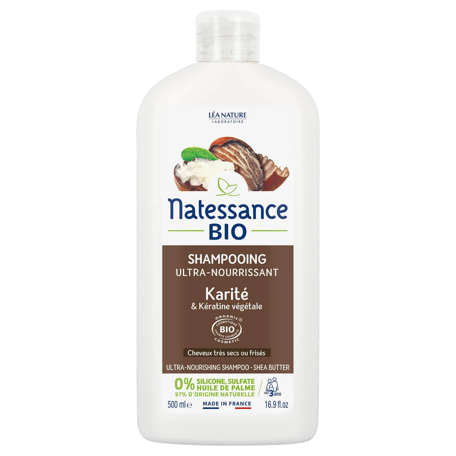 Natessance Karite Shampoo Ultra Nutriente Bio Cheratina Vegetale 500ml