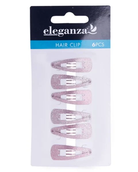 Eleganza Lyserøde Glimmer Hårspænder 3cm