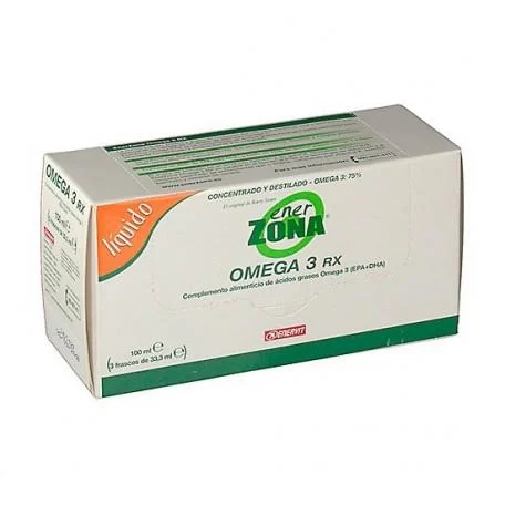 Enervit Enerzona Omega 3 Rx Integratore Alimentare Acidi Grassi Olio di Pesce 3 Bottiglie x 33,3g