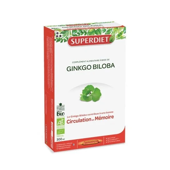 Superdiet Ginkgo Biloba Circulación y Memoria BIO 20 Ampollas