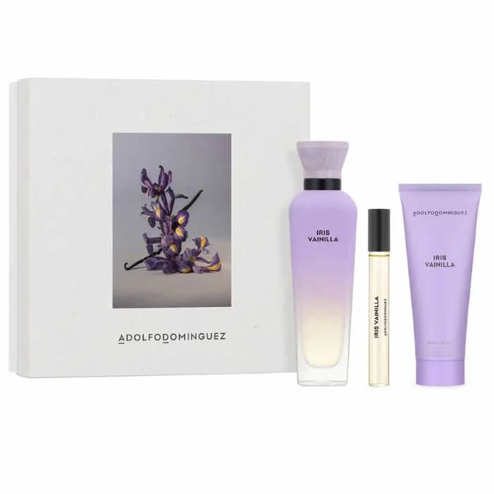 Adolfo Dominguez Iris Vaniglia Eau De Parfum Spray 120ml Set 3 pezzi