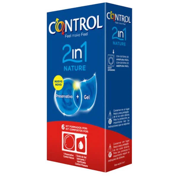 Control Duo Nature 2in1 Preservativo+Gel 6 unità