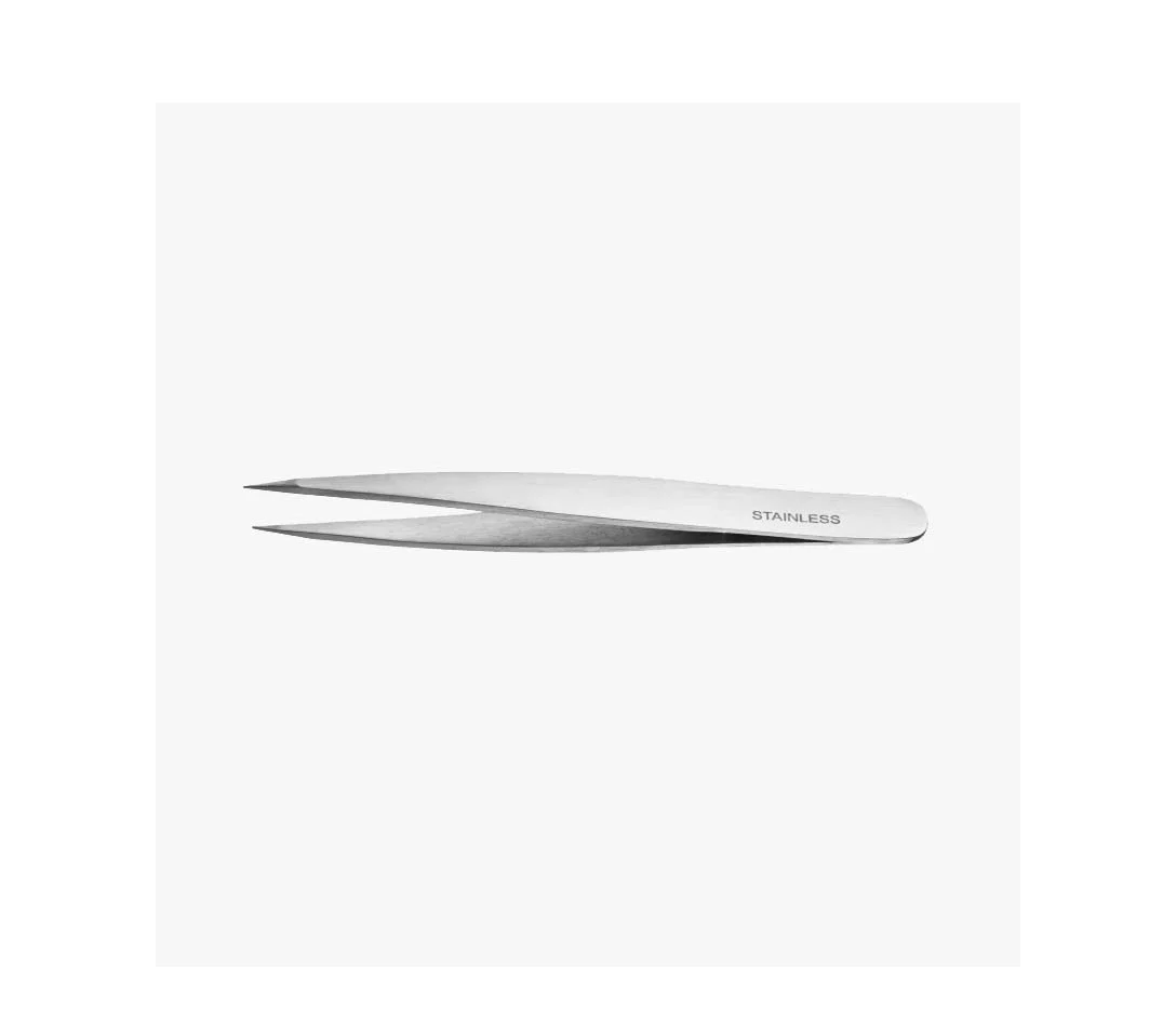 Pinzetta per depilazione in acciaio inox punta fine Eurostil 9,5 cm