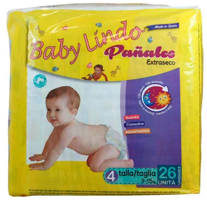 Pannolini Baby Lindo T4 9-15 Kg 26 Unità