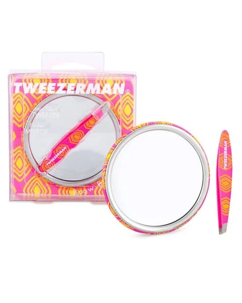 Tweezerman Pincet Mini Moroccan Oasis + Lommespejl
