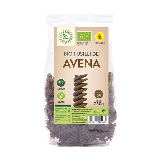 Solnatural Fusilli Avena Bio S/G Vegan 250g