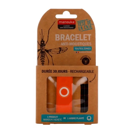 Manouka Pulsera Repelente de Mosquitos Adulto Naranja 1ud