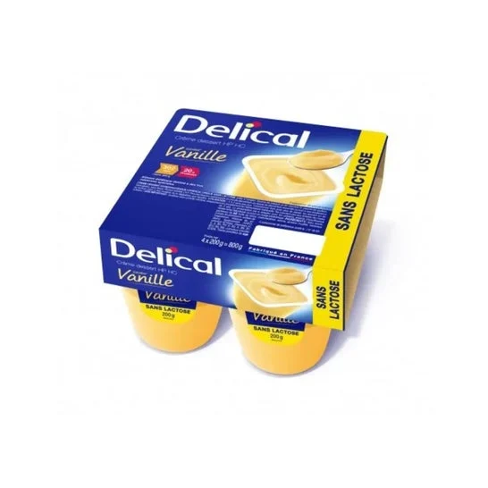 Delical Crema Dessert Vainilla Sin Lactosa 4x200g