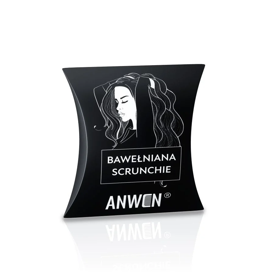 Anwen Bawelniana Scrunchie Elastico Capelli nero Cotone liscio lavabile
