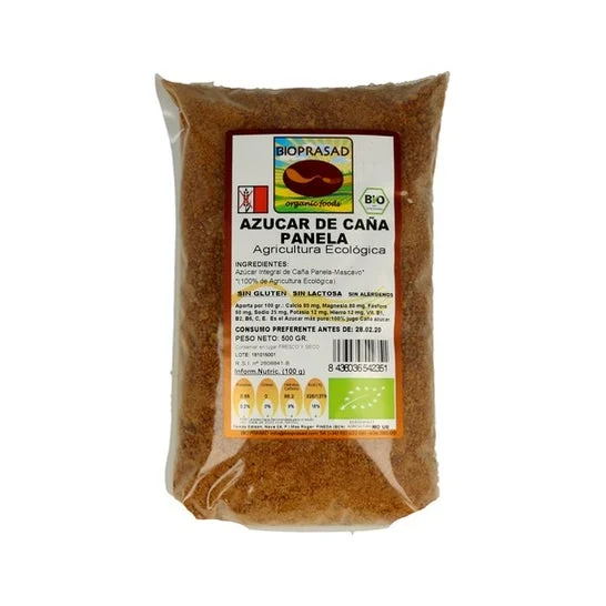 Bioprasad Zucchero di canna biologico senza glutine Panela 500g
