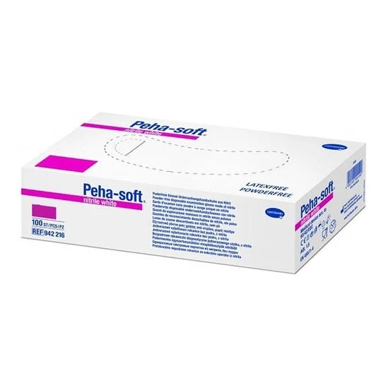 Peha-Soft guanti monouso in nitrile bianco taglia S 100pz