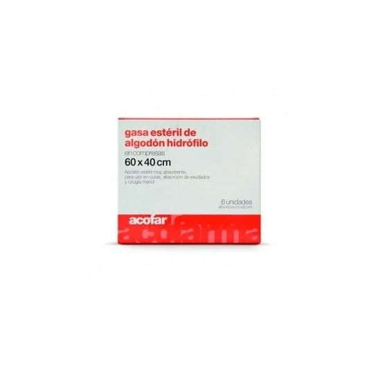 Acofar garza sterile in cotone idrofilo 60x40cm 20pz
