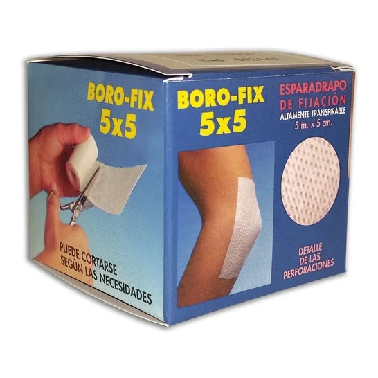 Tubipax Boro-Fix Nastro di fissaggio traspirante 5m x 5cm Bianco