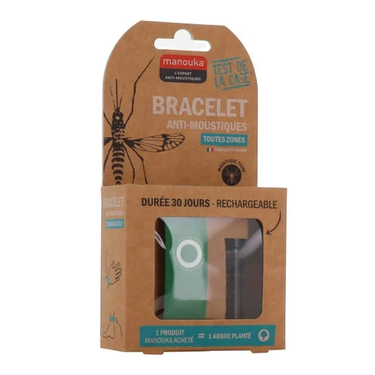 Manouka Pulsera Repelente de Mosquitos Adulto Verde 1ud