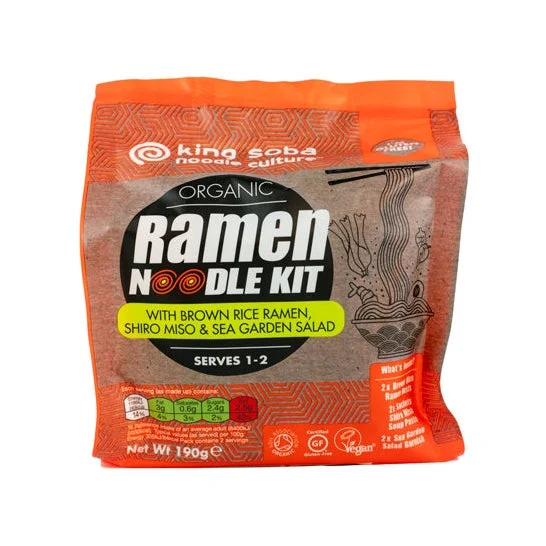 King Soba Kit Noodles Ramen Riso Marrone Miso Alghe Bio 190g