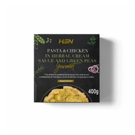HSN Plato Preparado Estilo Gourmet Pasta con Pollo en Salsa de Crema de Hierbas y Guisantes Verdes 400g