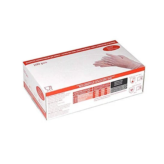 Guanti di plastica in vinile senza polvere Wally taglia M