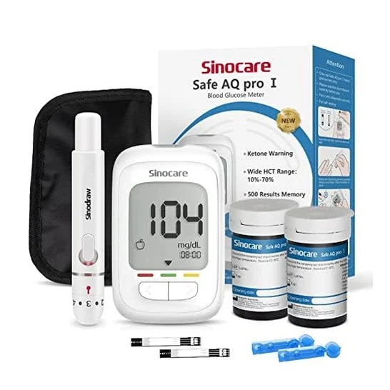 Sinocare Safe Aq Pro I Kit Medidor Glucómetro + Punción + 50