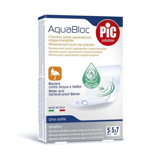 PiC Aquabloc cerotto sterile post operatorio con battericida 5x7cm 5pz
