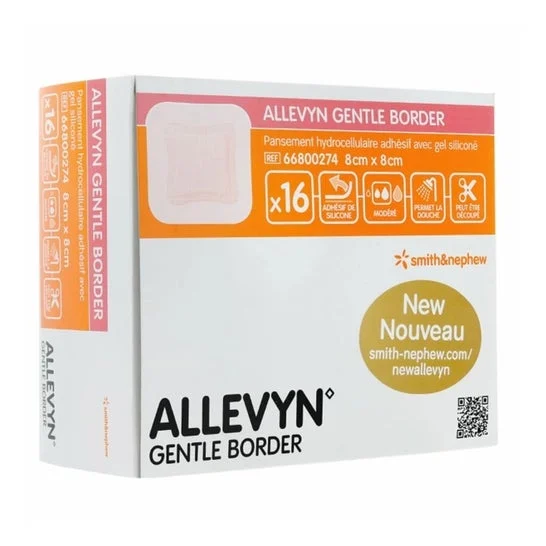 Allevyn Gentle Border Medicazione 8x8cm 16 Unità