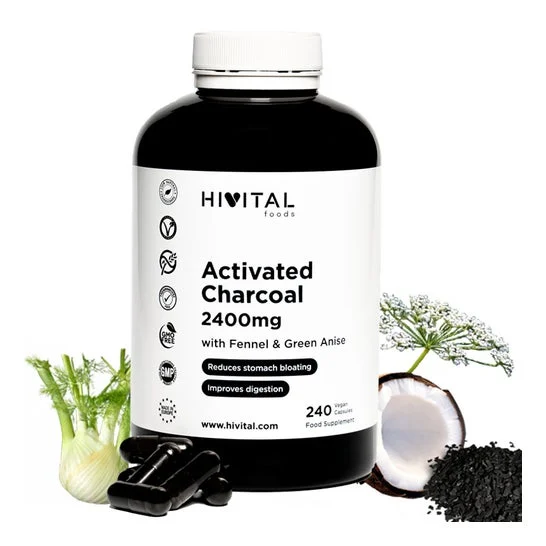 Hivital Foods Activated Charcoal 2400mg 240caps