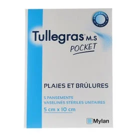 Tullegras MS Apósitos Estériles Vaselina 10x5cm 10uds