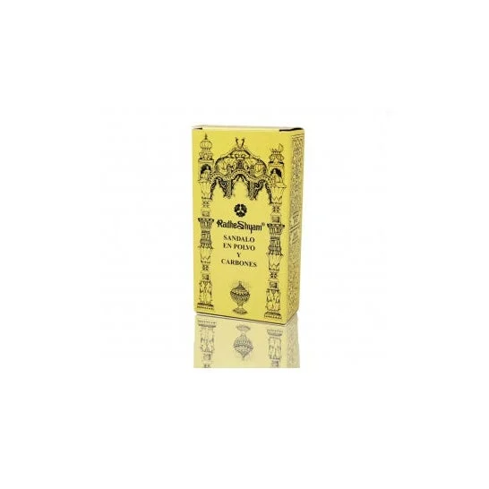 Radhe Shyam Sandalwood Incenso Radhe Shyam in polvere e carbone di legna 100g