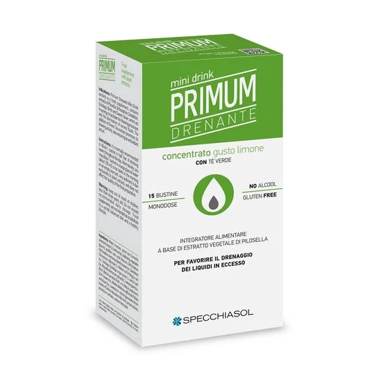 Specchiasol Primum Minidrink Tè Verde Drenante al Limone 15 Bustine