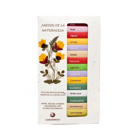 Set d'incenso Auroshikha Mini Giardino della Natura Fragranze diverse 15 unità
