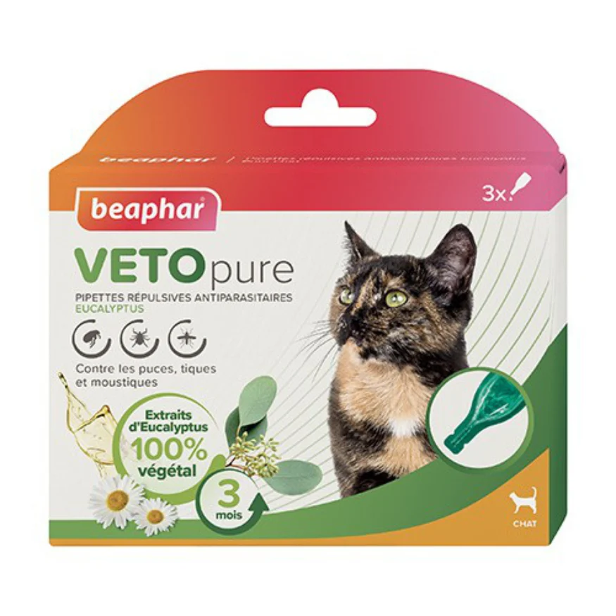 Beaphar Veto Pure Pipette Repellenti Antiparassitarie Gatto Eucalipto 3x1ml