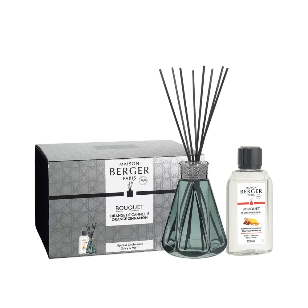 Maison berger paris Set vintage piramide (verde ) - Set regalo diffusore di aromi + ricarica - 200 ml