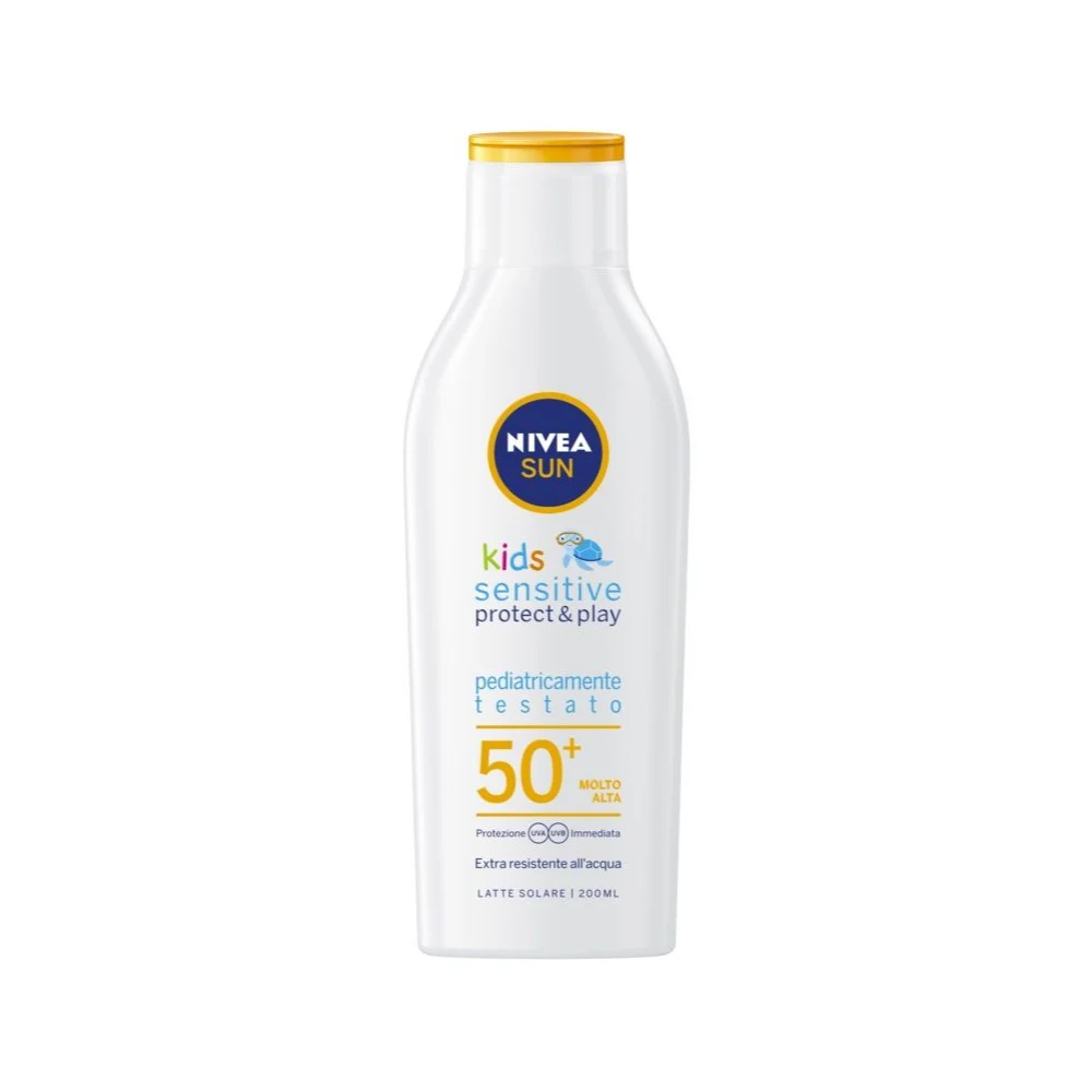 Nivea Lozione solare per bambini SPF 50 + (lozione solare pura e sensibile) 200 ml