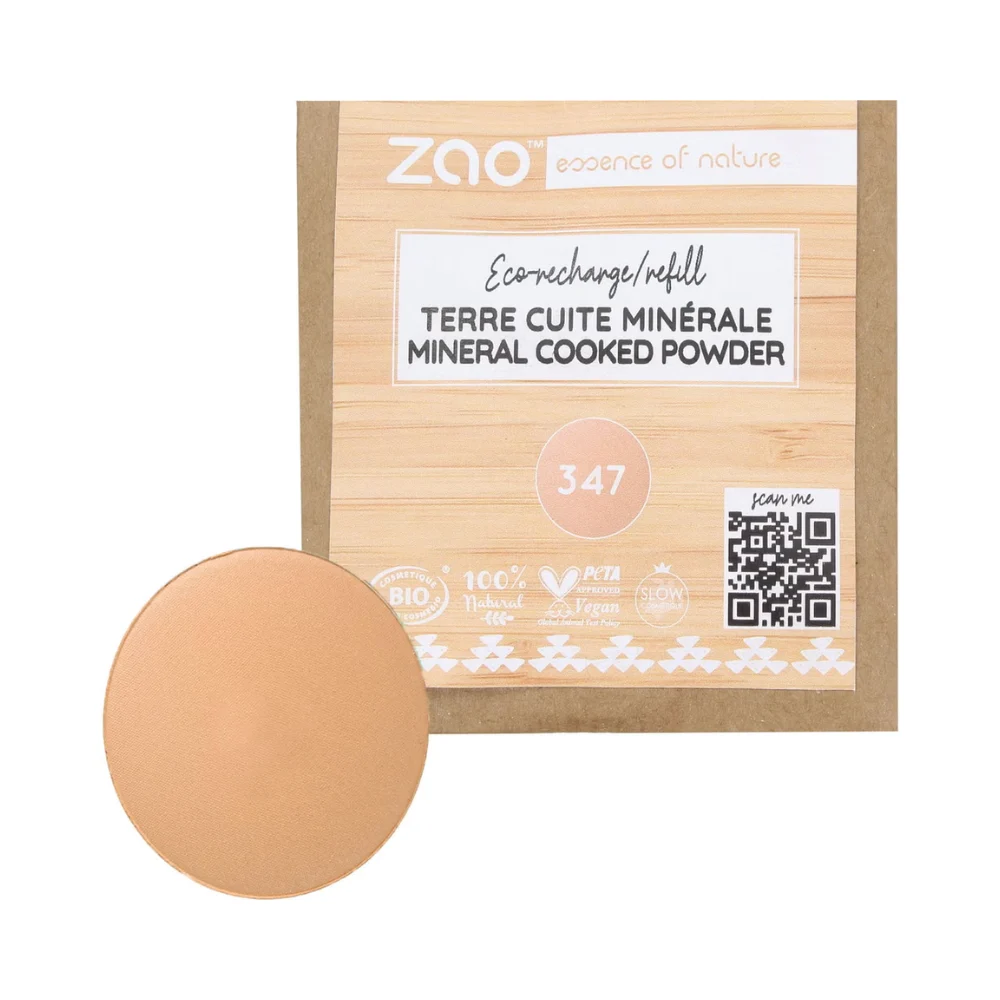 Zao Make Up Ricarica Bronzer Minerale Cooked , 347 Apricot Beige (15 G)