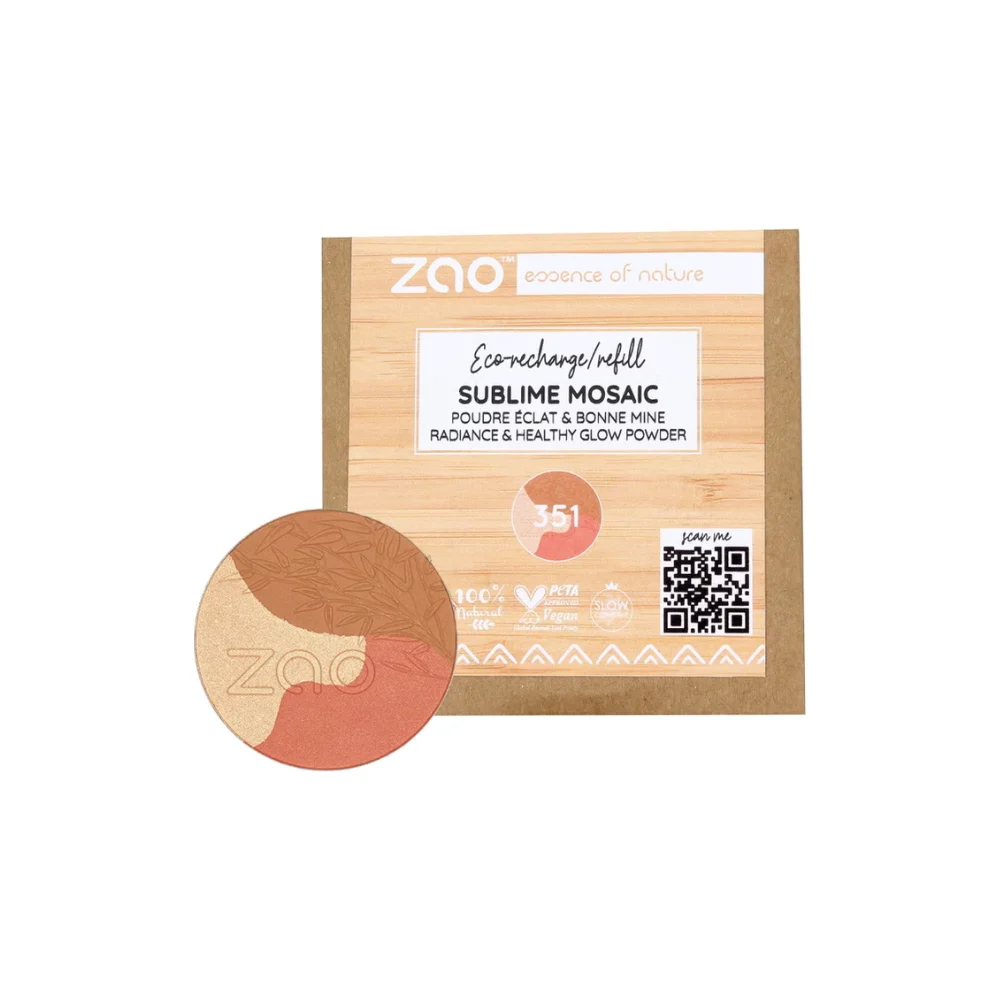 Zao Make Up Ricarica Sublim Mosaic, 351 Gold Medium (15 G)