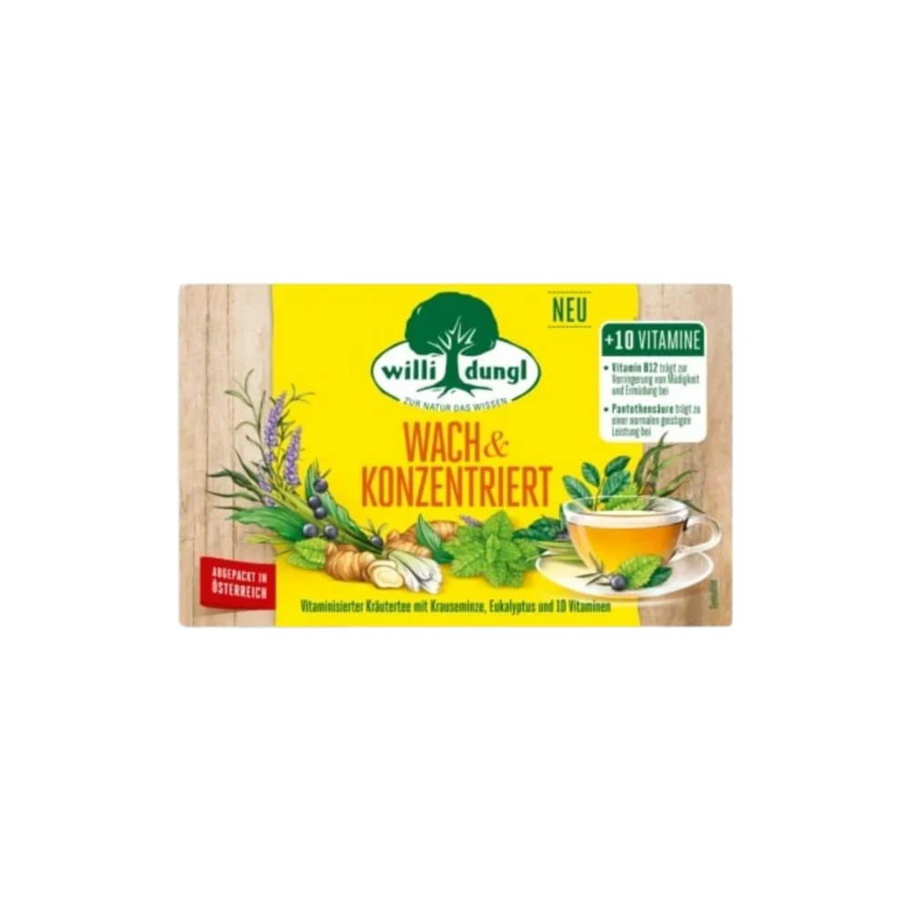 Willi Dungl Tisana Bio - Concentrazione, 20 Bustine A Doppia Camera (36 G)