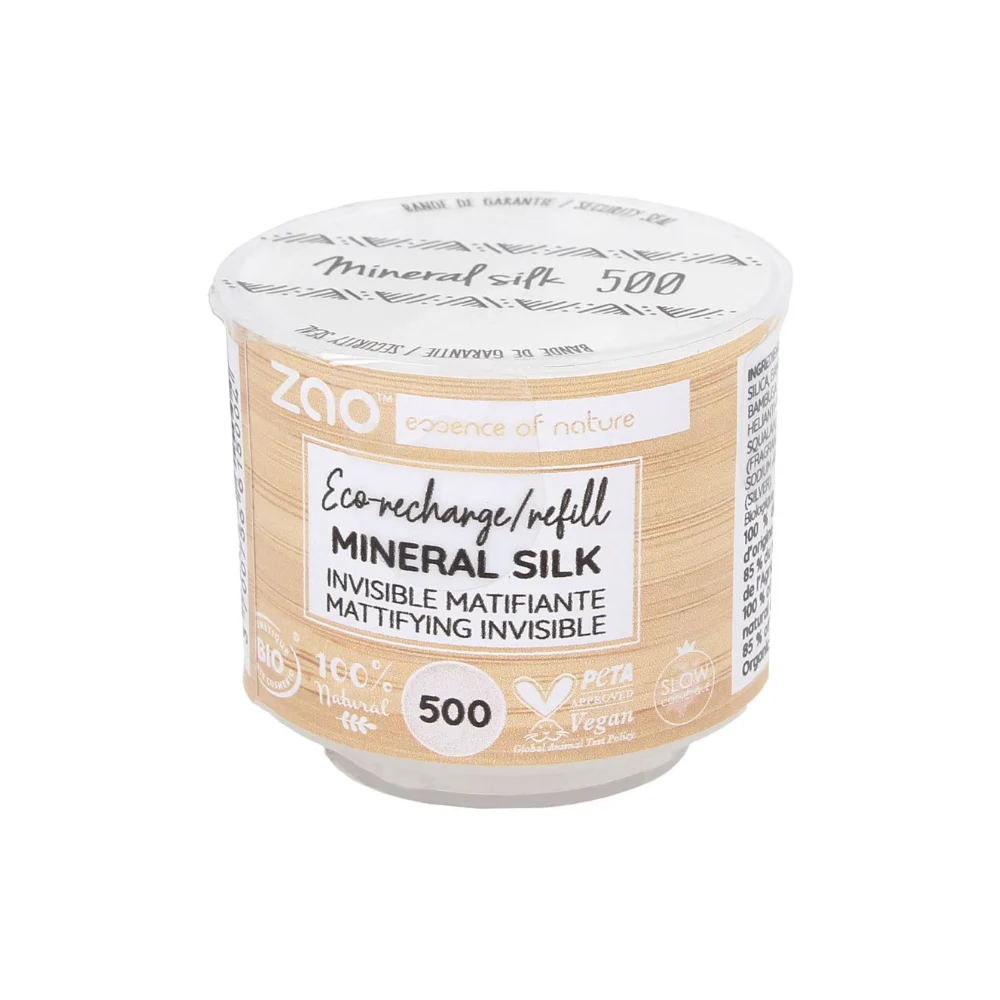 Zao Make Up Ricarica Seta Minerale, 500 Opacizzante (13,50 G)
