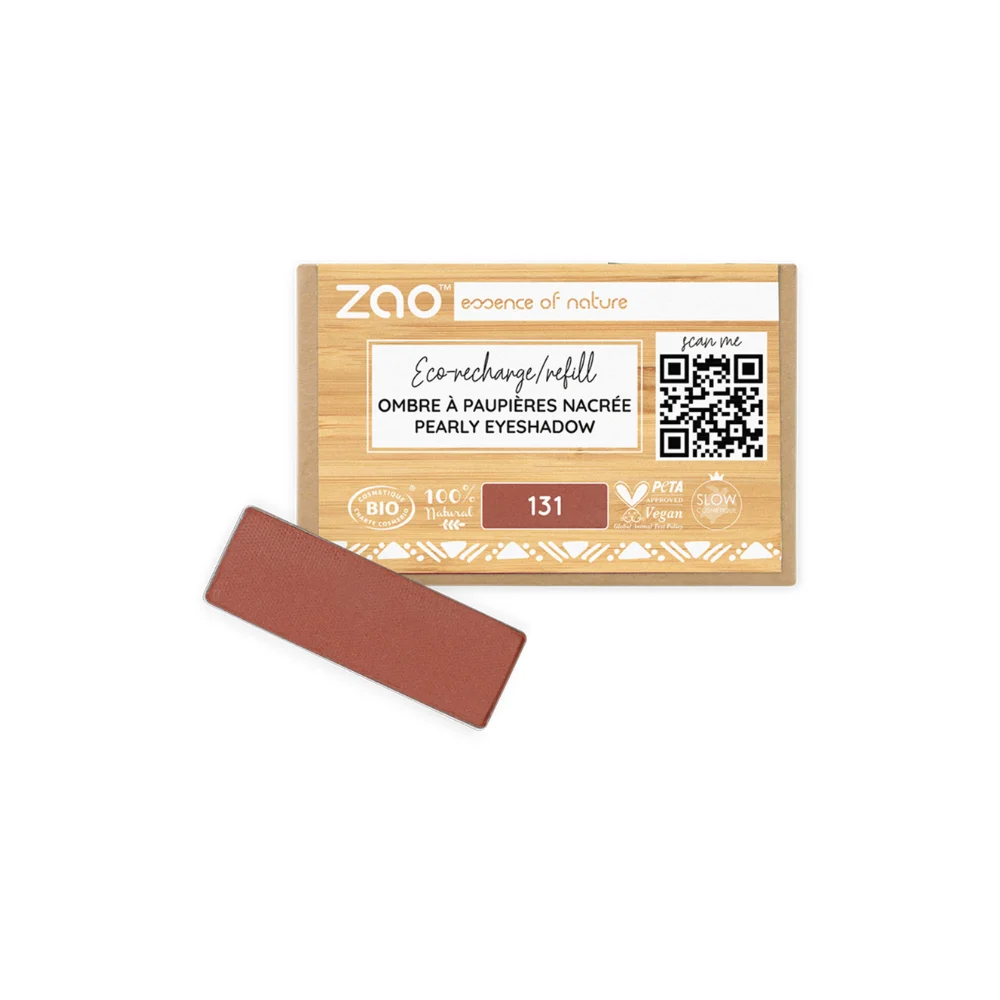 Zao Make Up Ricarica Ombretto Rettangolare, 131 Sienna Earth (1,30 G)