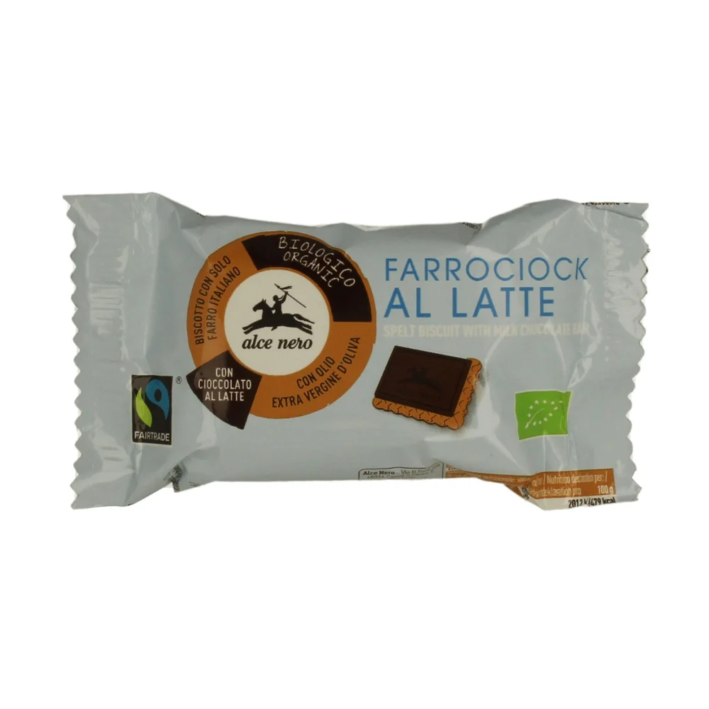 Alce nero BISCOTTI Farro e cioccoalto al latte 1P