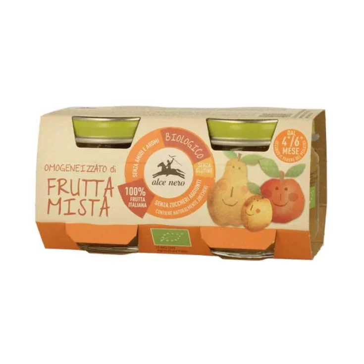 Alce nero Omogeneizzato Di Frutta Mista Biologico Alce Nero 2x80g