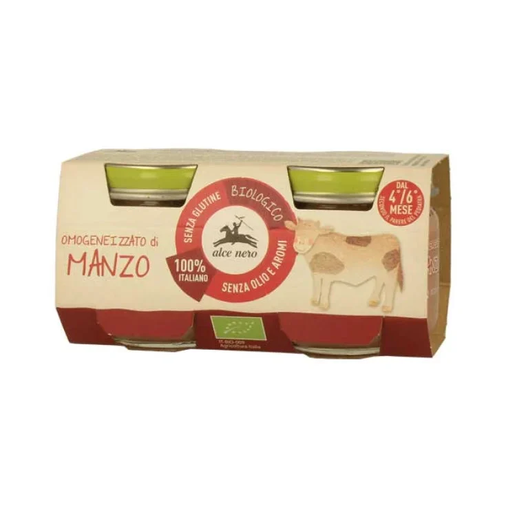 Alce nero Omogeneizzato Di Manzo Biologico Alce Nero 2x80g